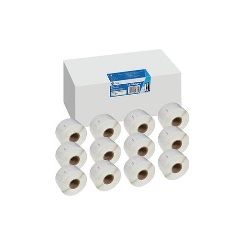 Neutral Endlosetikettenrollen für Etikettendrucker weiß, 89,0 x 36,0 mm, 12 x 260 Etiketten