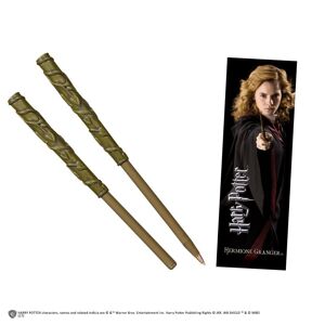 The Noble Collection Hermione Harry Potter tryllestavs kuglepen og bogmærke