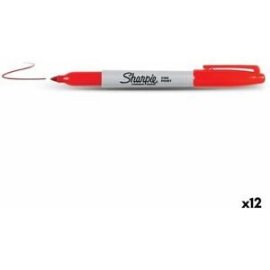 Permanent marker Sharpie Fine Point Red (12 Units)