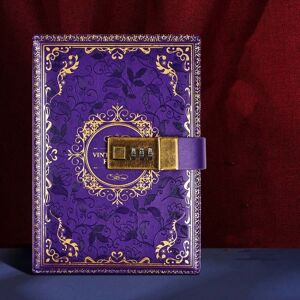 Shoppo Marte B6 PU Leather Retro Password Book With Lock Diary Hand Book(Purple)