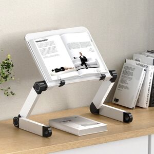 Shoppo Marte L03 Adjustable Lifting Reading Rack Book Holder Laptop Stand,Style： Double Section White
