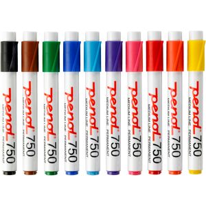 Penol 750 Permanent Marker   10 Farver
