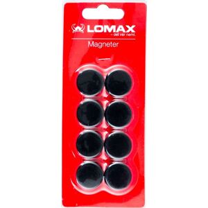 Lomax Runde Whiteboard Magneter, 8 Stk, 2 Cm, Sort