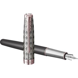 Parker Sonnet Metal & Grey Pgt Fyldepen   F