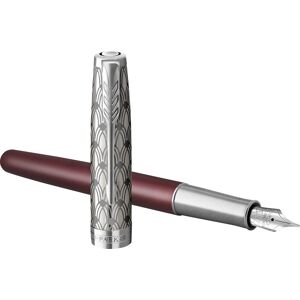 Parker Sonnet Metal & Red Ct Fyldepen   F