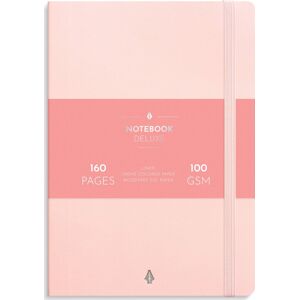 Burde Deluxe Notesbog   A5   Linjeret   Pink