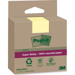 Post-It Super Sticky Notes   Rec.   Gul   76x76 Mm