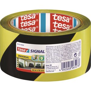 Tesa Signal Advarselstape   50mm X 66m   Gul/sort