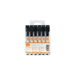 Whiteboardmarker Nobo Mini Fine sort - med magnet - (6 stk.)