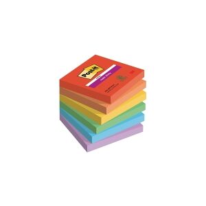 Post-it® Super Sticky Notes Playful 76x76 mm - (6 stk.)