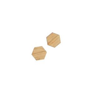 Naga Super Stærke Magneter' hexagonal facon i ege finer 2,5 x 2,8 cm - (2 stk.)