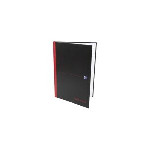 Hamelin Oxford Black n' Red - Notesbog - hylsterindbundet - A4 - 96 ark / 192 sider - hvidt papir - linjeret - sort omslag - pap