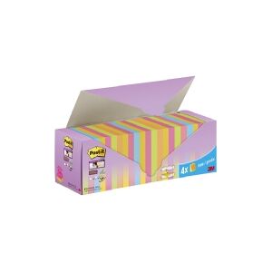 3M Post-it® Super Sticky Z-notes 76x76 mm med 6 farver - (24 stk.)