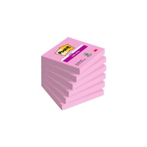 3M Super Sticky Notes Post-it Tropical Pink, 76 x 76 mm, pakke a 6 stk.