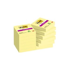 Post-it® Super Sticky Notes Canary Yellow, gul, 12 blokke, 47,6 mm x 47,6 mm