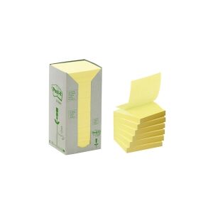 3M Post-it® Recycled Z-Notes, Canary Yellow™, 16 blokke, 76 mm x 76 mm