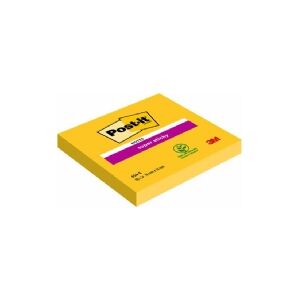 3M Post-It 654-S Sticky Notes Square Yellow 90 ark (654-S6 (1 PAKKE = 12 BLOCKS))