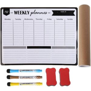 Ugeplanlægger Blød magnetisk whiteboard Køleskabsmagneter Tegning Message Board Påmind Memo Pad Kalender