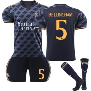 2023-2024 Real Madrid udebane fodboldtrøje nr. 5 Bellingham julegave adult XS