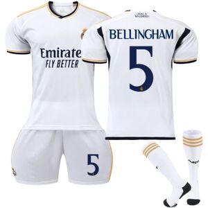 2023-2024 Real Madrid Home Børnefodboldtrøje nr. 5 Bellingham 18