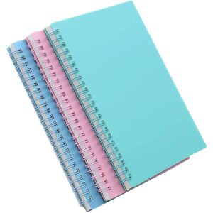 3-pak Ruled Notebook Spiral Notebook Journal Notesbog 80 sider 80gsm tykt linet papir med hårdt plastomslag (a5)