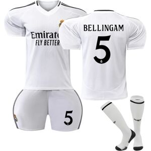 Real Madrid Hjemmebørnefodboldtrøje 2024-2025 nr. 5 Bellingham 6-7years