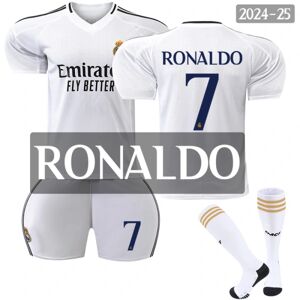 2024-2025 Real Madrid Hjemmefodboldtrøje til børn nr. 7 Cristiano Ronaldo 22