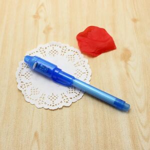 2 stk Invisible Ink Pen Spy Pen med UV-lys Magic Marker Kid Penne til hemmelig besked og fest (blå)