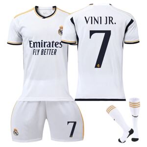 2023-2024 Real Madrid hjemmefodboldtrøje til børn Vinicius nr. 7 VINI JR Komfortabel kids 26(140-150cm)