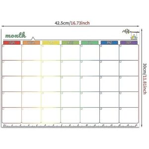 AUZHENCHEN 42.530 cm Månedlig Planner Whiteboard Kalender Månedlig Planner til væg, tør aftørring planlægningstavler