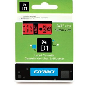 Dymo D1 45807 / S0720870 Sort tekst / Rød tape 19 mm x 7 m tape - Original