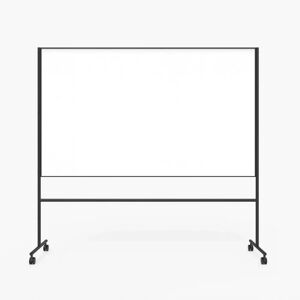 Lintex ONE Mobil dobbeltsidet Whiteboard, Farve Sort, Størrelse B200 x H120 cm