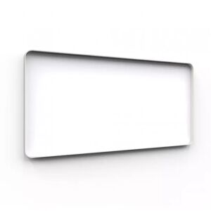 Lintex Glastavle Frame Wall, Farve Pure 130 - Hvid, Udførelse Grå ram, Størrelse B200 x H100 cm