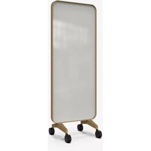 Lintex Skrivetavle af glas Frame Mobile, Farve Shy 120 - Grå-beige, Ramme Ek, Størrelse B75 x H196 cm