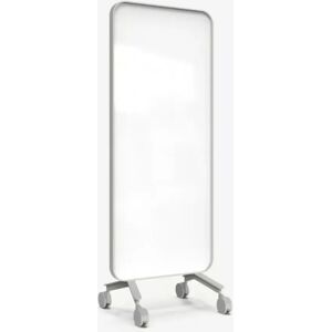 Lintex Skrivetavle af glas Frame Mobile, Farve Pure 130 - Hvid, Ramme Grå (Soft 150), Størrelse B75 x H196 cm