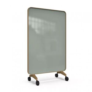 Lintex Skrivetavle af glas Frame Mobile, Farve Frank 540 - Grøngrå, Ramme Ek, Størrelse B120 x H196 cm