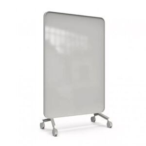 Lintex Skrivetavle af glas Frame Mobile, Farve Shy 120 - Grå-beige, Ramme Grå (Soft 150), Størrelse B120 x H196 cm