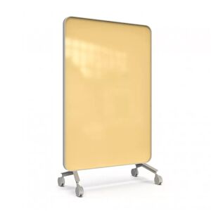 Lintex Skrivetavle af glas Frame Mobile, Farve Lively 460 - Gul, Ramme Grå (Soft 150), Størrelse B120 x H196 cm