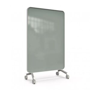 Lintex Skrivetavle af glas Frame Mobile, Farve Frank 540 - Grøngrå, Ramme Grå (Soft 150), Størrelse B120 x H196 cm