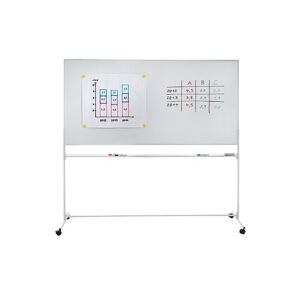 Dobbeltsidet Whiteboard Lygne med hjulstativ 2000x1000mm