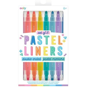 Ooly Dobbeltsidet Tuscher - 8 Stk - Pastel Liners Dual Tip Marke - Ooly - Onesize - Tusch