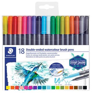 Staedtler Tuscher - 18 Stk. - Double-Ended Watercolour Brush Pen - Staedtler - Onesize - Tusch