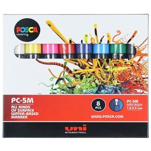 Posca Tuscher - Pc-5m - 8 Stk - Multifarvet - Posca - Onesize - Farvesæt