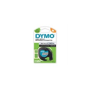Dymo 91208 (S0721730) cinta plástica negro sobre plateado 12mm