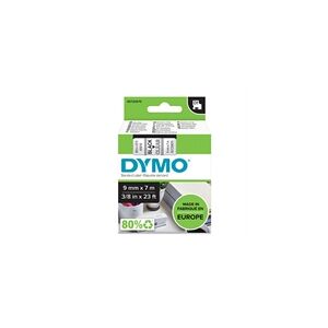 Dymo 40910 (S0720670) cinta plástica negro sobre transparente 9mm