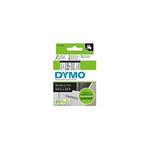 Dymo 45010 (S0720500) cinta plástica negro sobre transparente 12mm