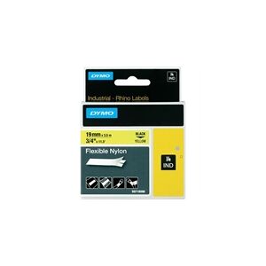 Dymo 18491 (S0718090) cinta nylon flexible negro sobre amarillo 19mm