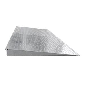 LaCont Rampa de acceso galvanizada para cubetas planas de acero, profundidad 1150 mm, carga por rueda 500 kg, anchura 2450 mm