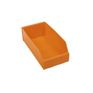 kaiserkraft Caja de plástico para estanterías, plegable, LxAxH 300x150x100 mm, naranja, UE 25 unidades