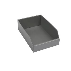 kaiserkraft Caja de plástico para estanterías, plegable, LxAxH 300x200x100 mm, gris plata, UE 25 unidades